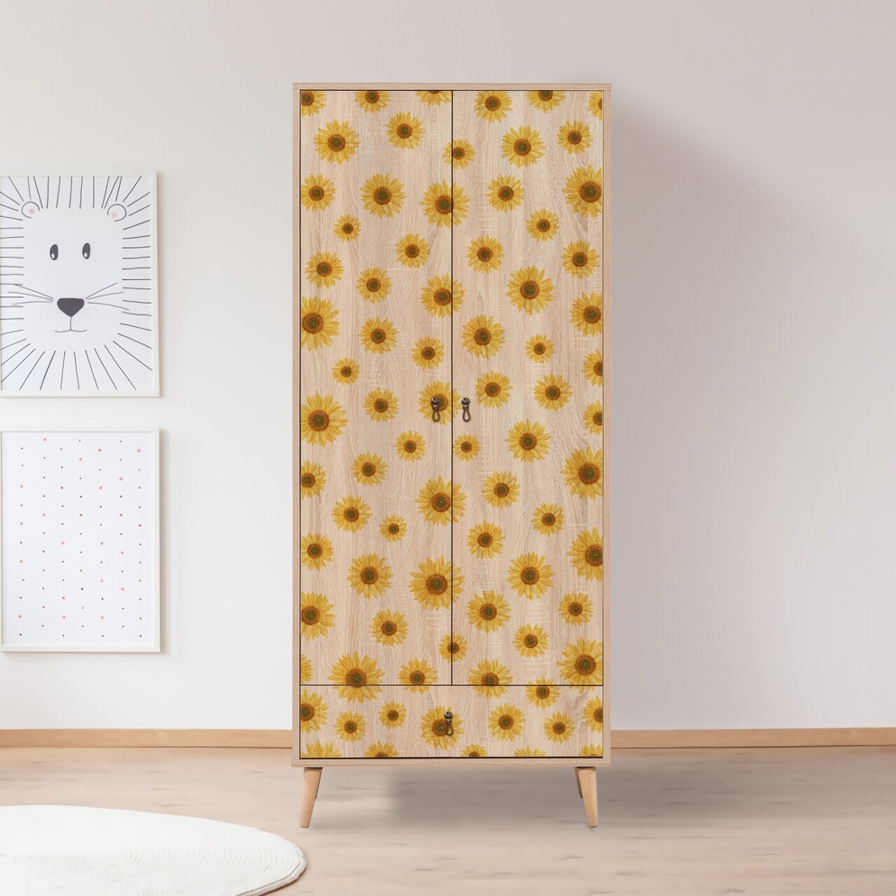 Dulap pentru haine, Vella, City Seed, 80 x 190 x 45 cm, pal melaminat, multicolor - imagine 5